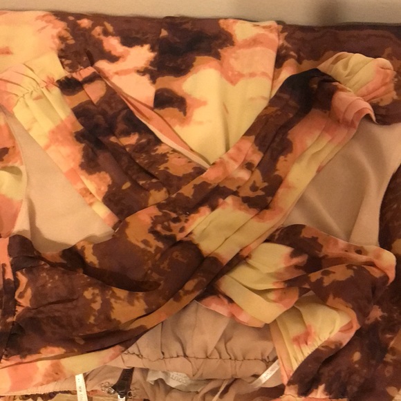 M M Couture Salmon Cross Backed Dress - Picture 7 of 7